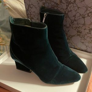Jimmy Choo Bottle Green Velvet Booties